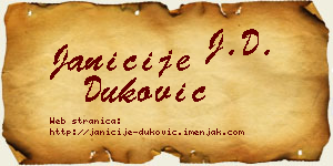 Janićije Duković vizit kartica